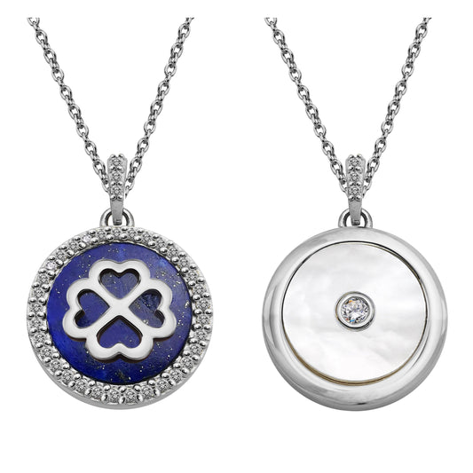 Silver, Lapis Lazuli and mother of pearl pendant