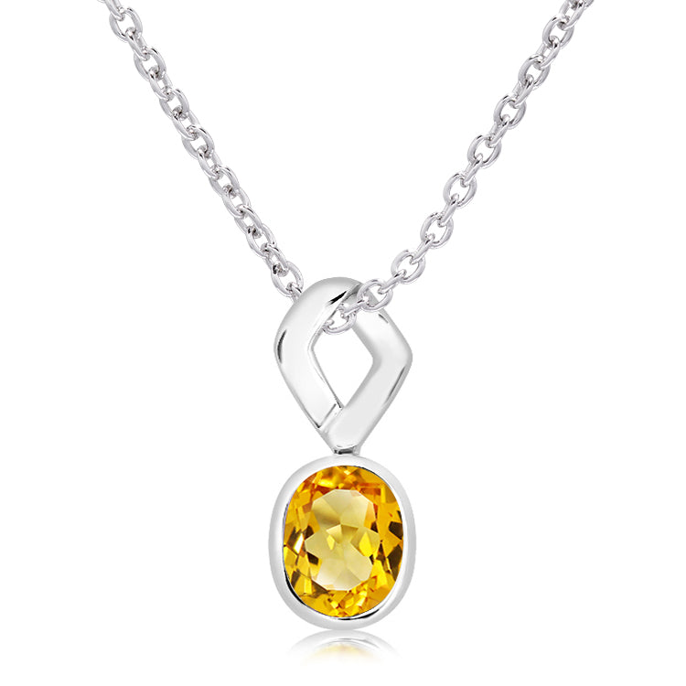 Silver and Golden Citrine pendant