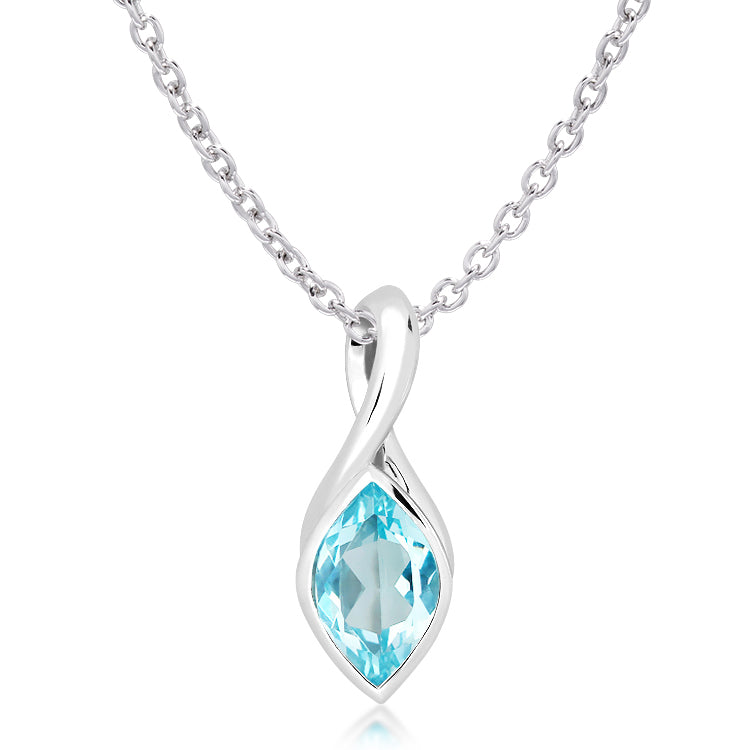 Silver and Blue Topaz pendant