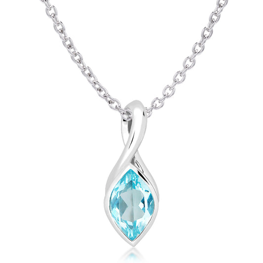Silver and Blue Topaz pendant