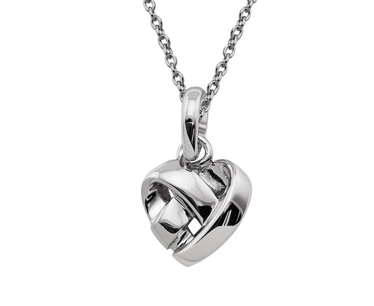 Silver knot style heart pendant