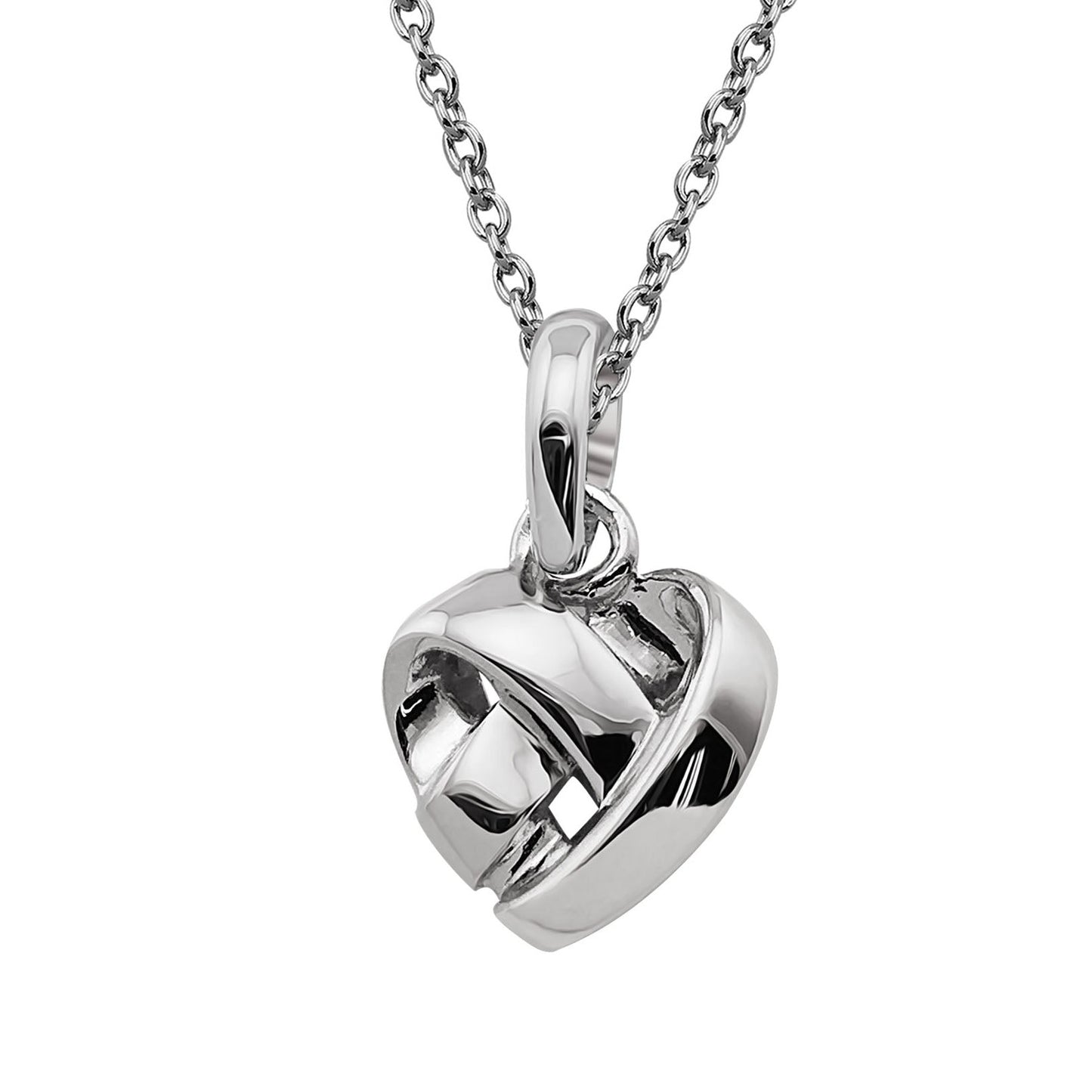 Silver knot style heart pendant