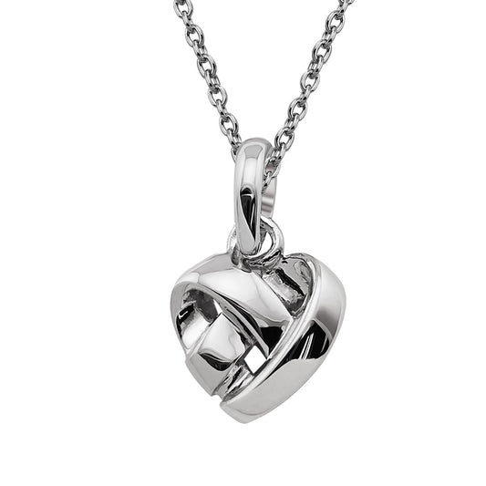 Silver knot style heart pendant
