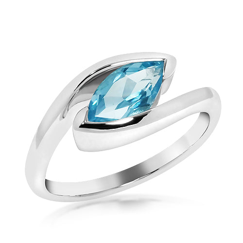 Silver and Blue topaz ring