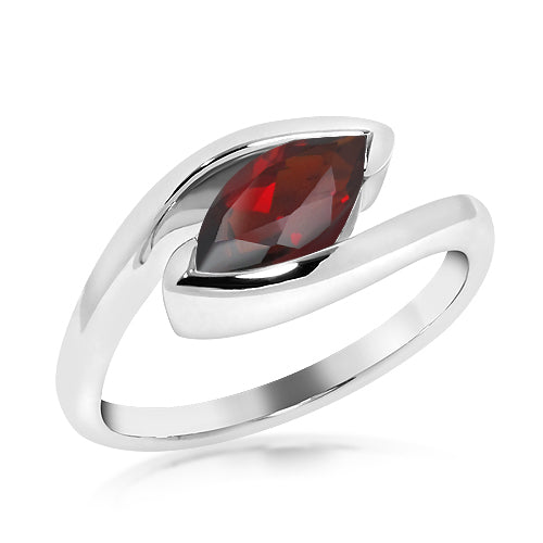 Silver and Garnet ring