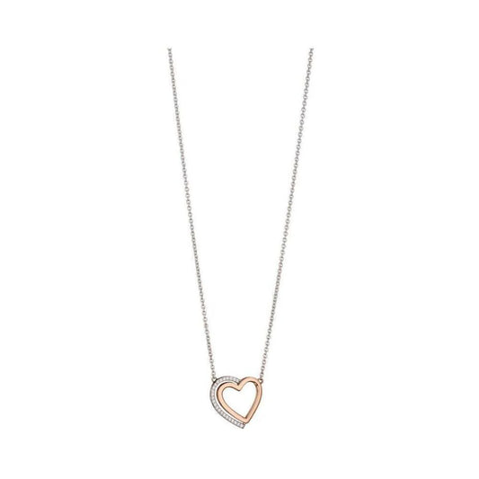 Fiorelli Silver, Rose Gold and Cubic Zirconia heart pendant