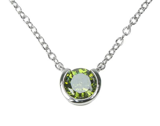 Silver and Peridot Circle necklace