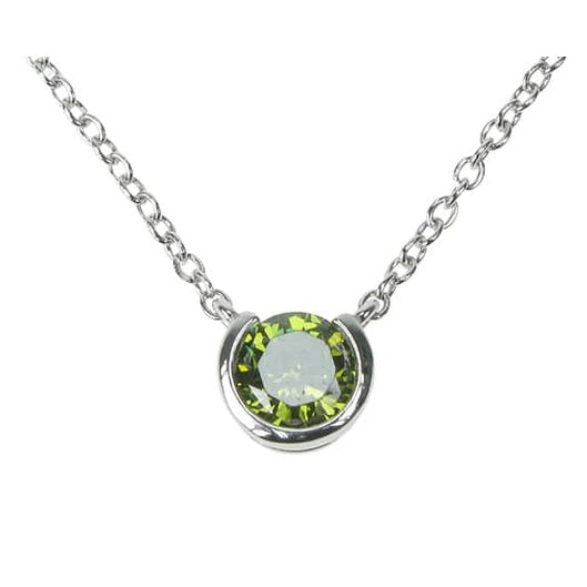 Silver and Peridot Circle necklace