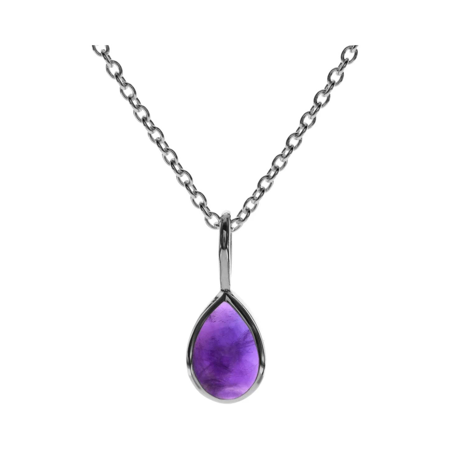 Silver and Amethyst teardrop pendant.