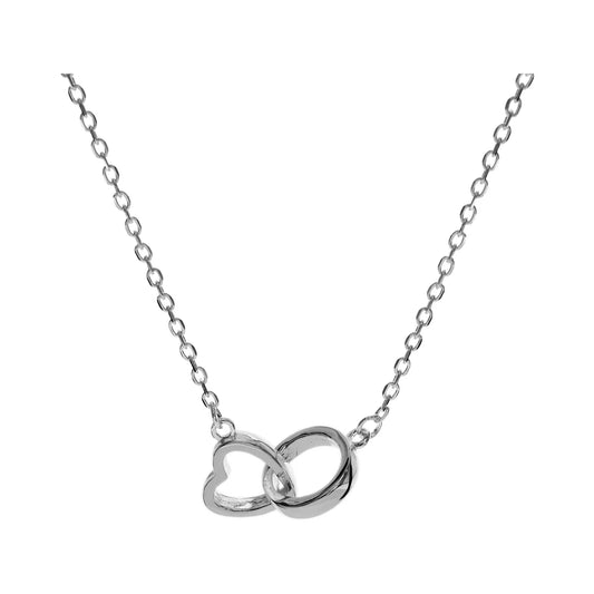 Eternal love loop & heart silver necklace.