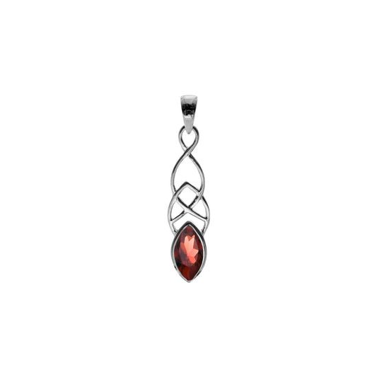 Silver and Garnet celtic design pendant.