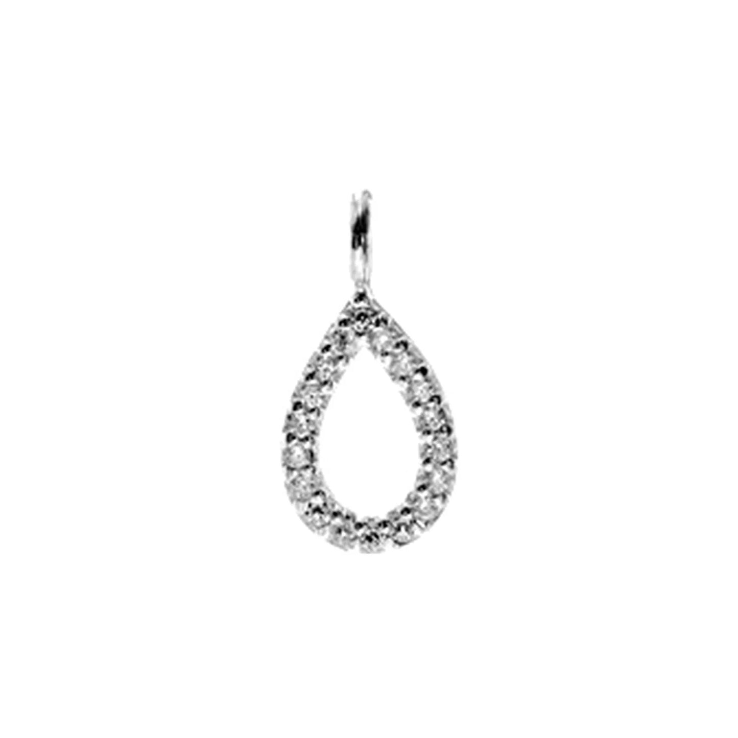 Silver and Cubic Zirconia teardrop pendant