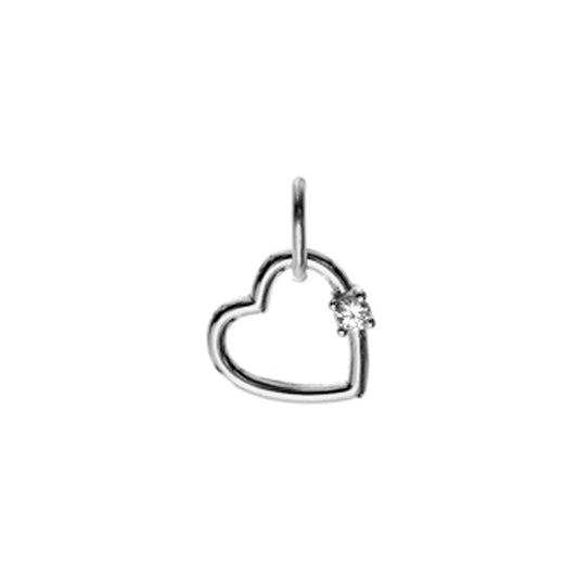 Silver and Cubic Zirconia heart pendant with a silver chain.