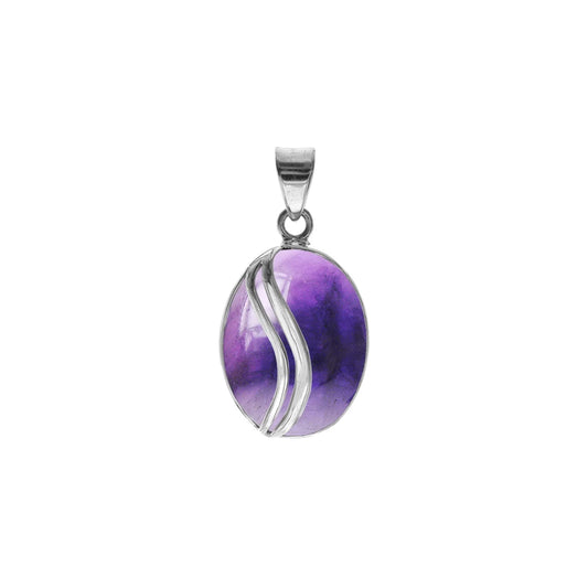 Silver and amethyst pendant with silver detail.