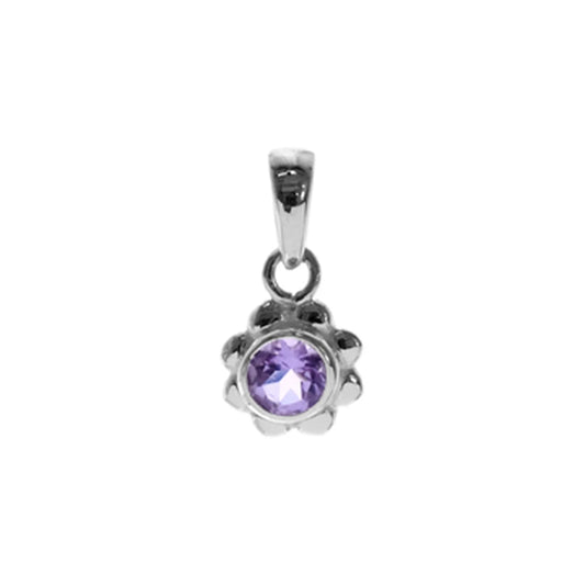 Silver and Amethyst petal pendant and chain