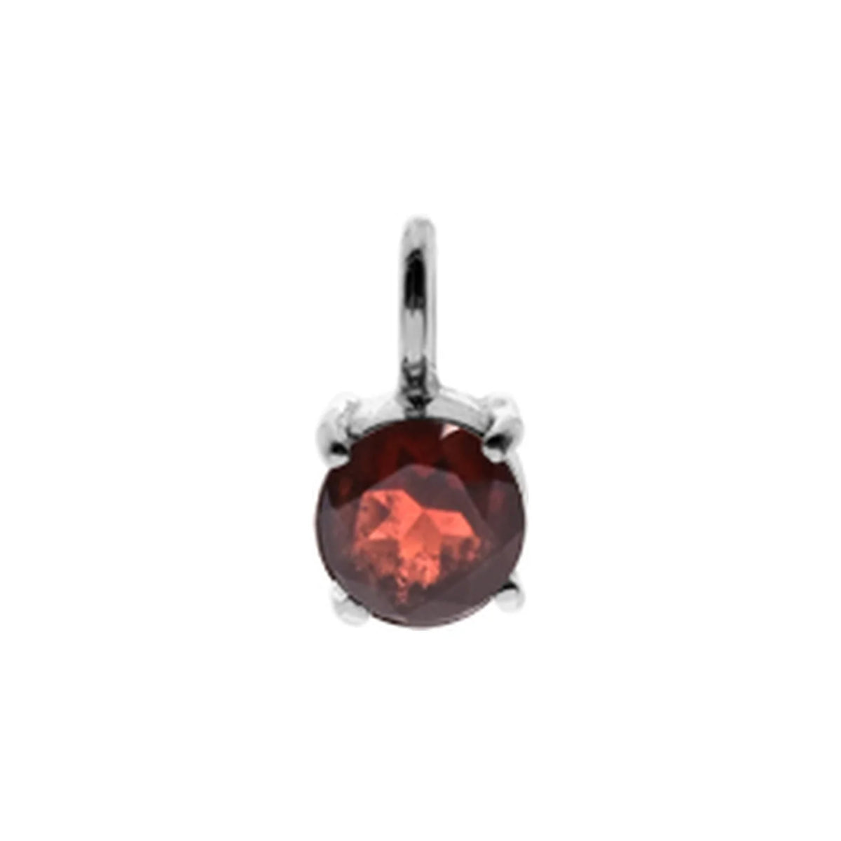 Silver and Garnet claw set round pendant