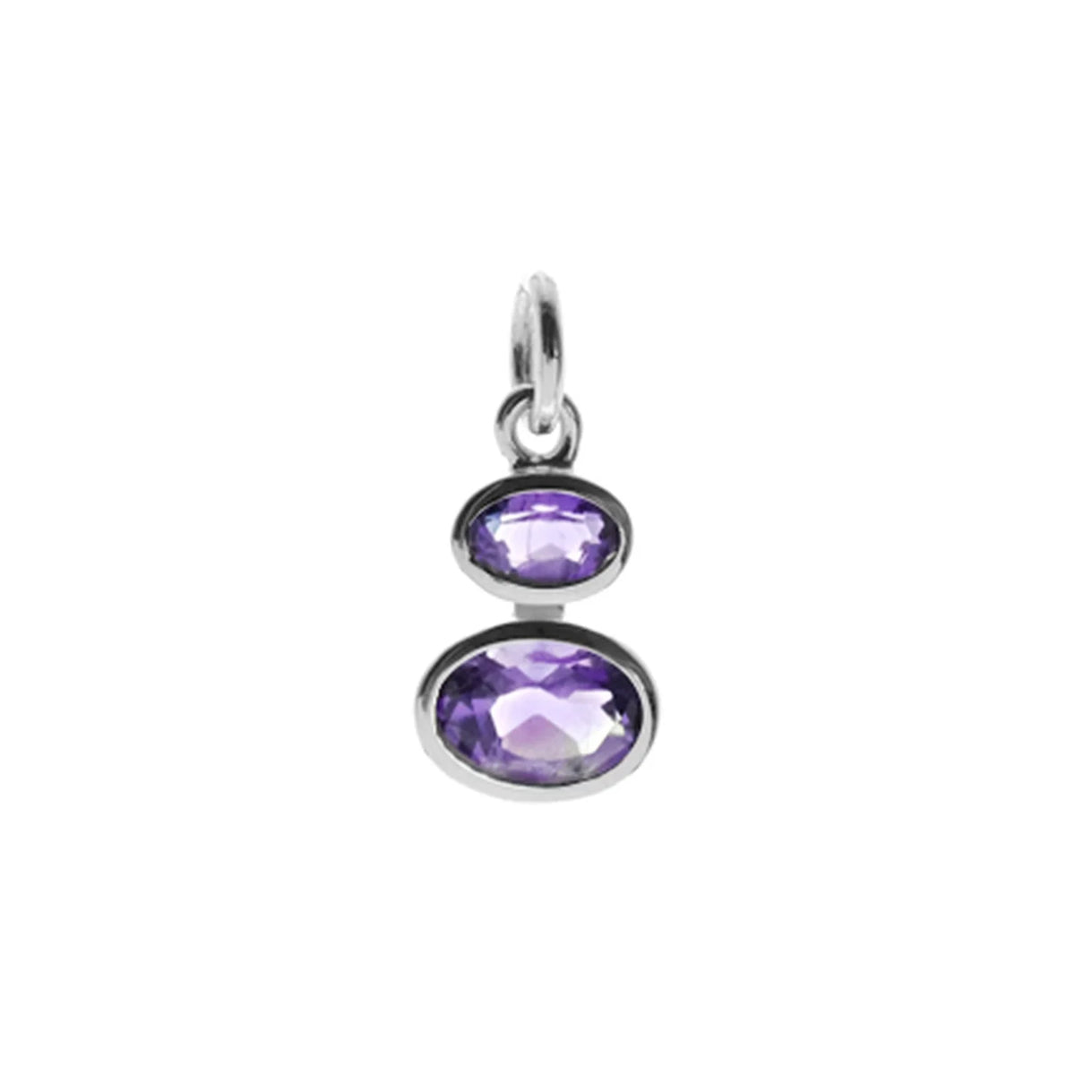 Silver and Amethyst Double drop pendant