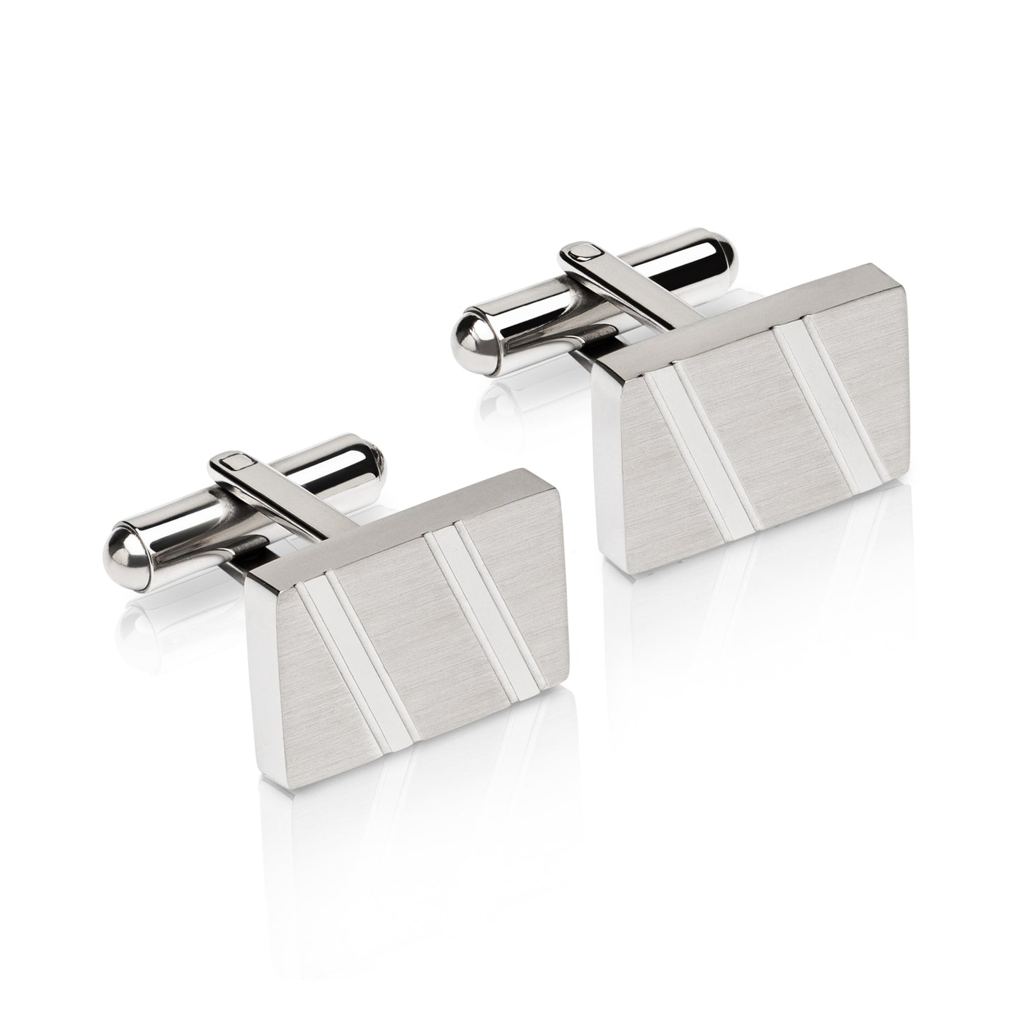 Stainless Steel line detail cufflinks