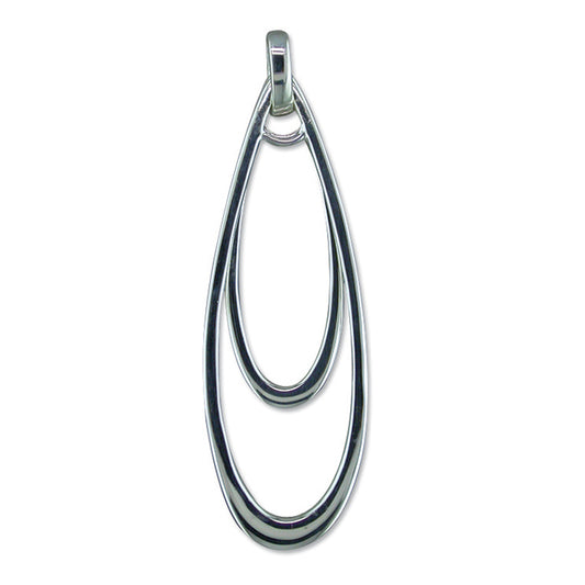 Silver Open Double Teardrop pendant