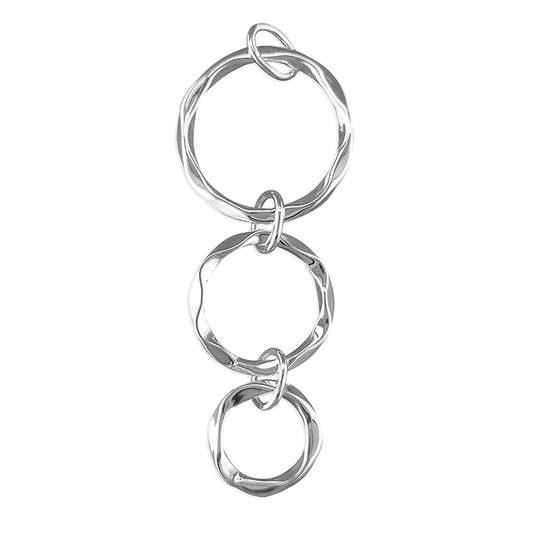 Silver graduated Triple beaten rings pendant
