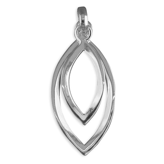 Silver Double open marquis-shape pendant