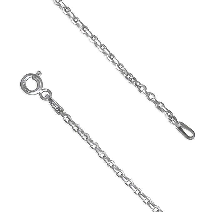 Rhodium plated Silver 18" diamond cut belcher chain