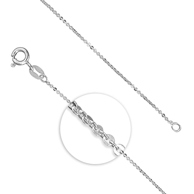 Silver rhodium plated flat trace chain 18"