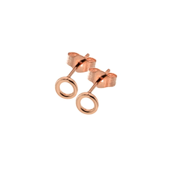 9ct Rose Gold circular stud earrings