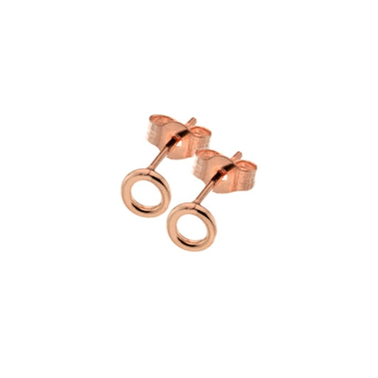 9ct Rose Gold circular stud earrings