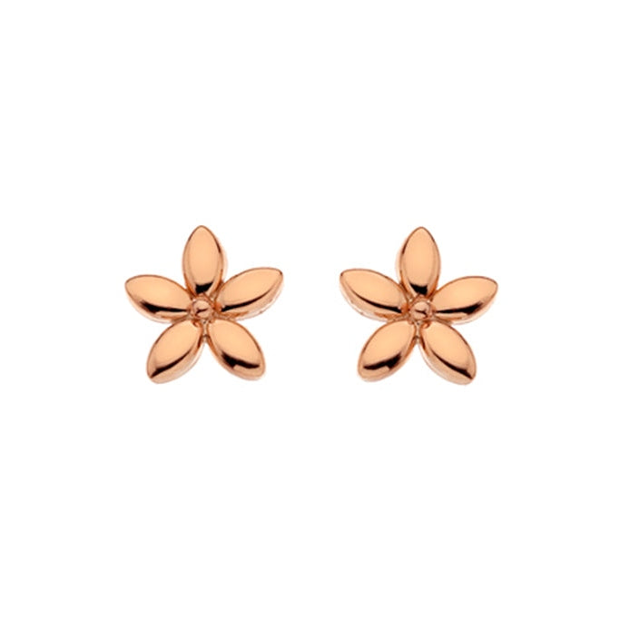 9ct Rose Gold flower stud earrings.