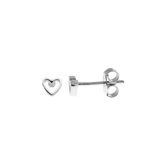 Silver Heart Small Stud earrings.