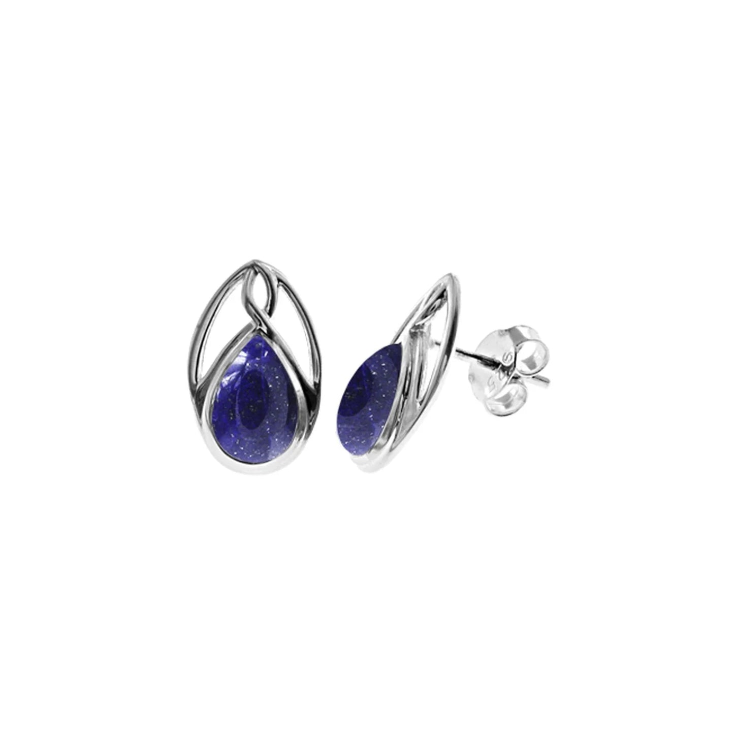 Silver and Lapis Lazuli Stud Earrings.