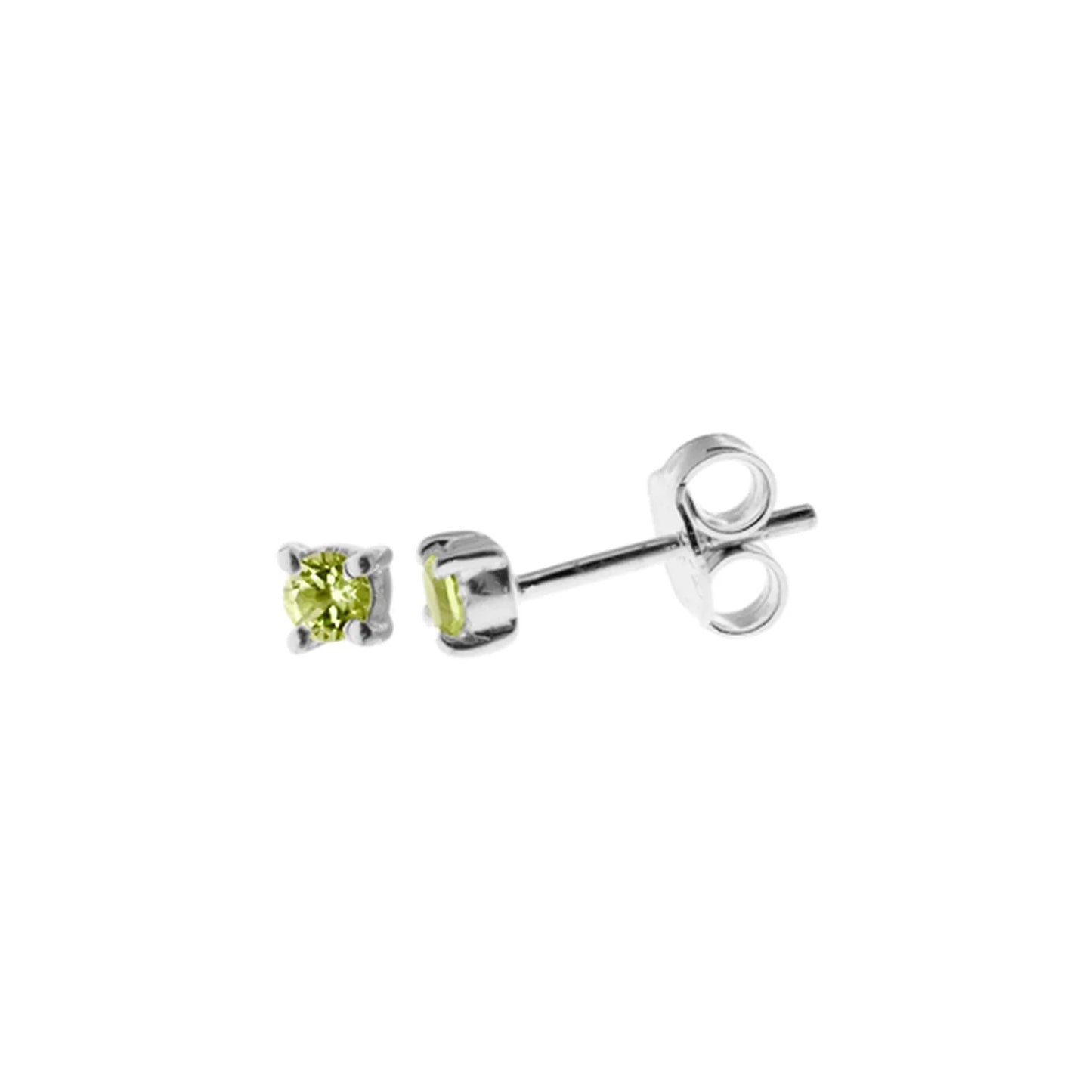 Silver and Peridot Faceted Studs