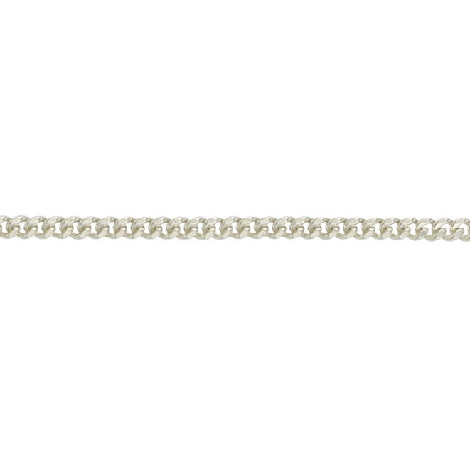 Silver Filed Curb chain 20"