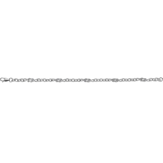 Silver trace with reef knot bracelet.