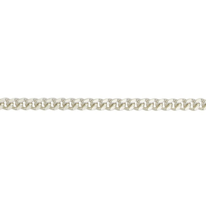 Silver filed curb chain