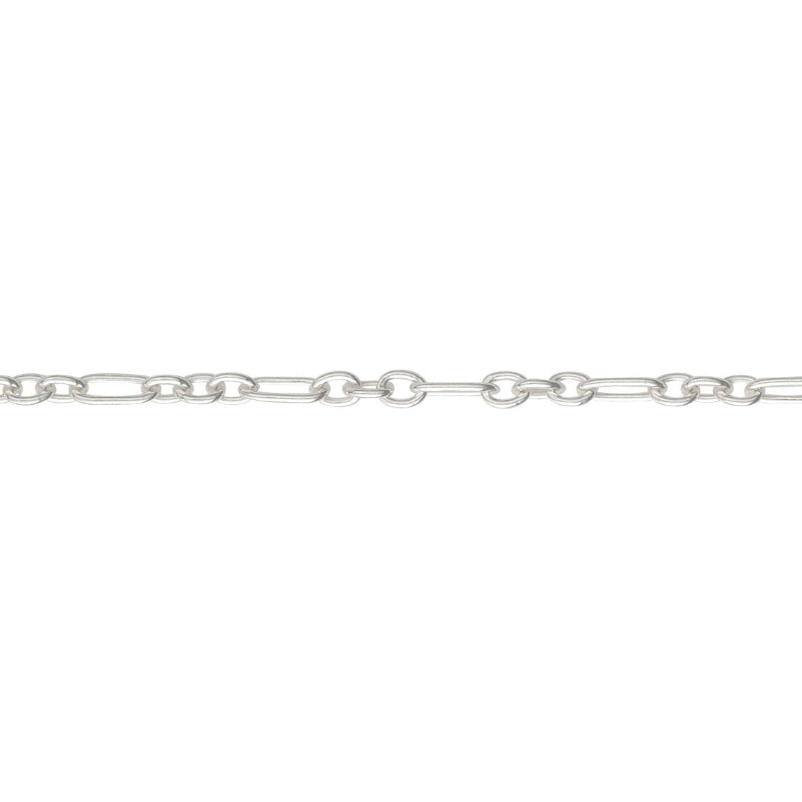 Silver Figaro Trace bracelet.