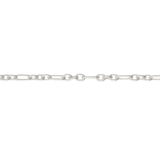 Silver Figaro Trace bracelet.