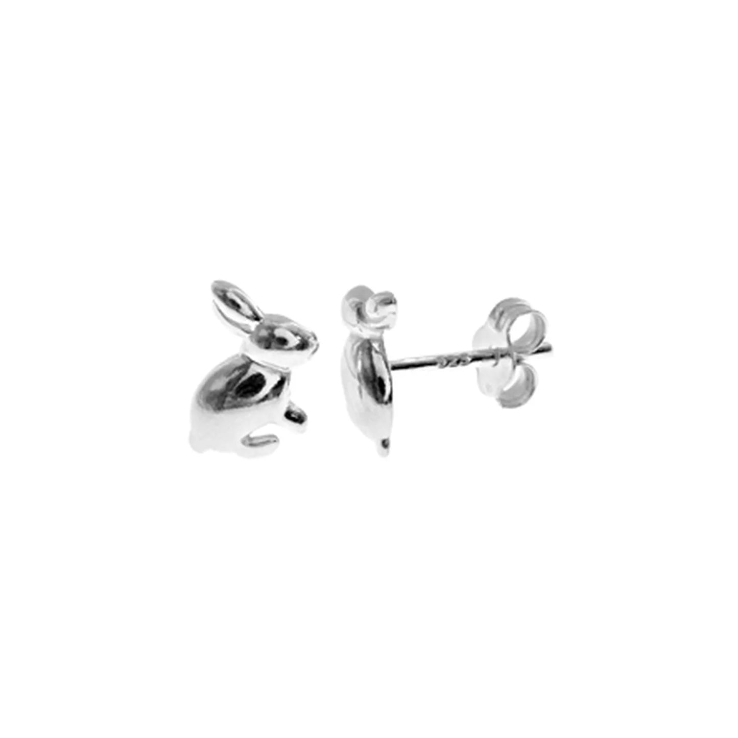 Silver Rabbit Stud Earrings.