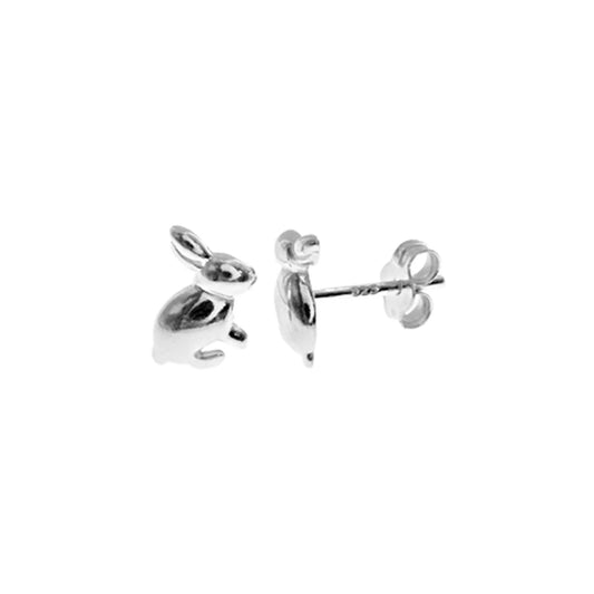 Silver Rabbit Stud Earrings.