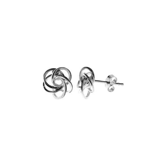 Silver linked orbit stud earrings