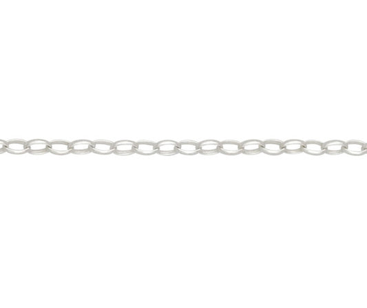 Silver oval belcher necklace