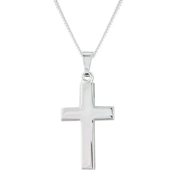 Silver wide plain cross pendant