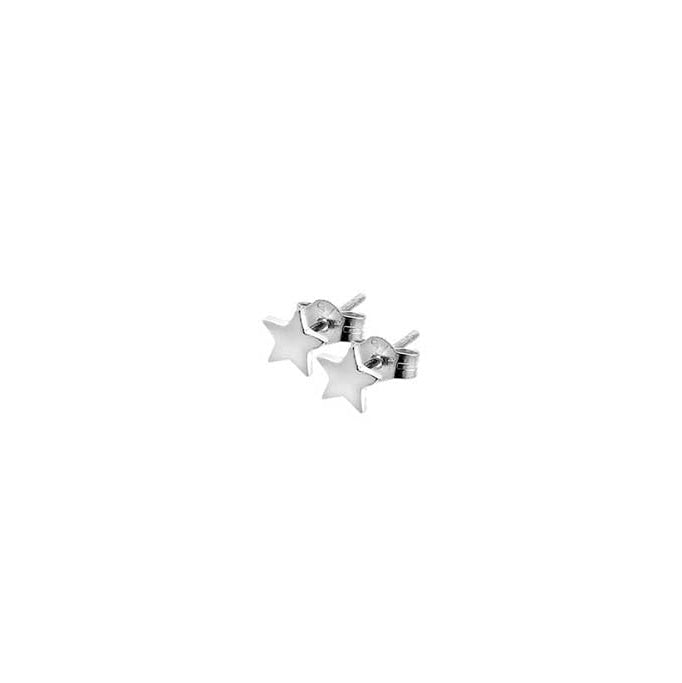 Silver star design stud earrings
