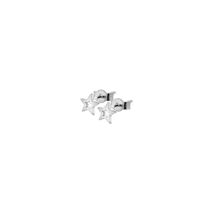 silver star silhouette stud earrings