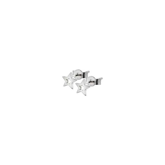 silver star silhouette stud earrings