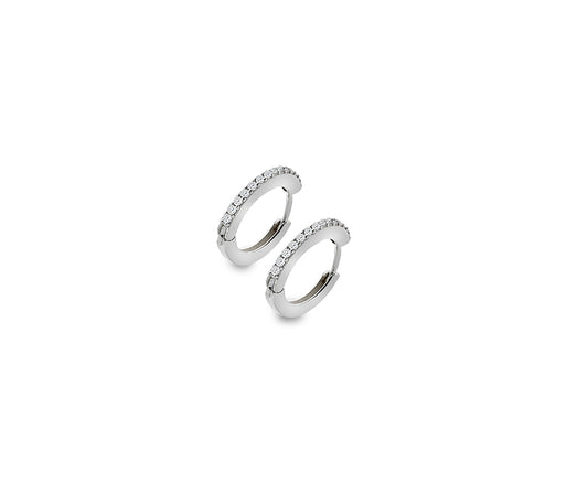 Silver Designer Slim Cubic Zirconia Huggie earrings