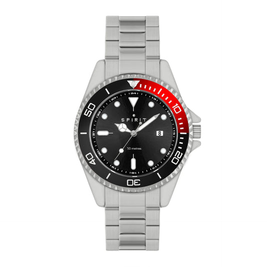 Gents Spirit Black Dial Bracelet Watch