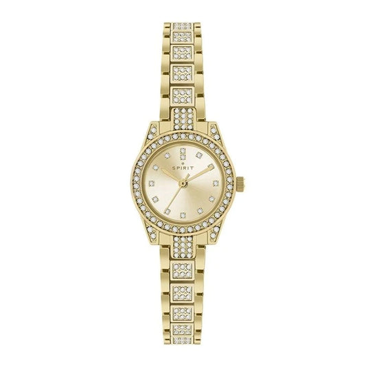 Ladies Spirit Gold Plated Stone Set Bracelet Watch