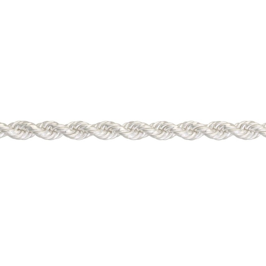 Silver rope chain bracelet.